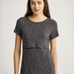 Short-Sleeved Lift Up Grey Nursing Top