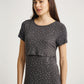 Short-Sleeved Lift Up Grey Nursing Top
