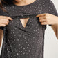 Short-Sleeved Lift Up Grey Nursing Top