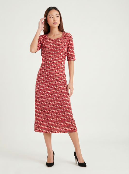 Soft Modal Side-Access Long Sleeve Nursing Dress