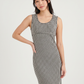 Elegant Maternity Houndstooth Dress & Tweed Jacket Set
