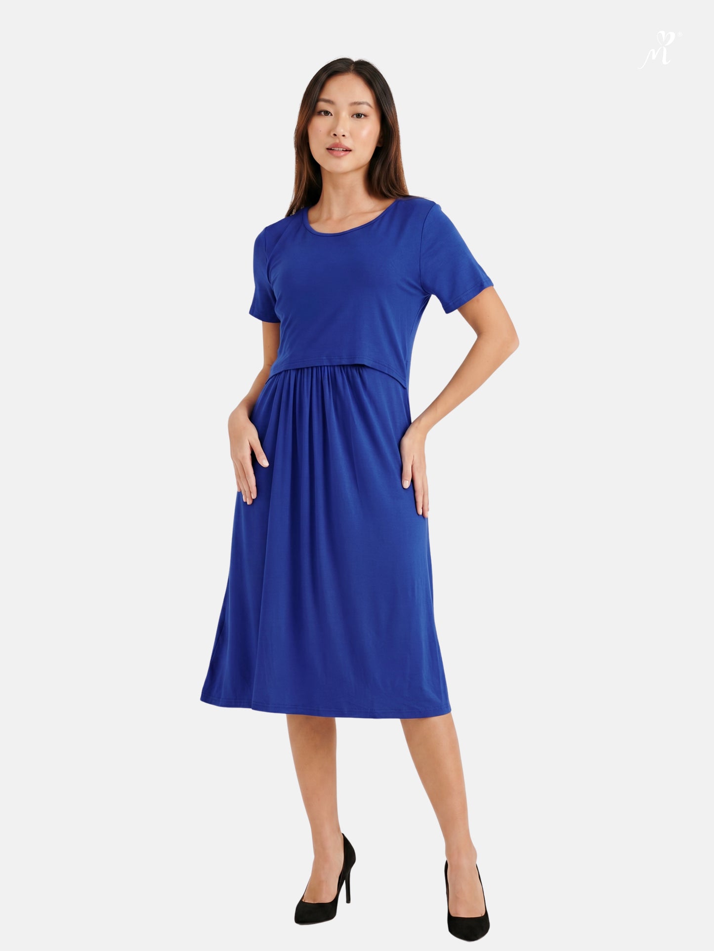 Short Sleeves Maternity & Nursing Dress