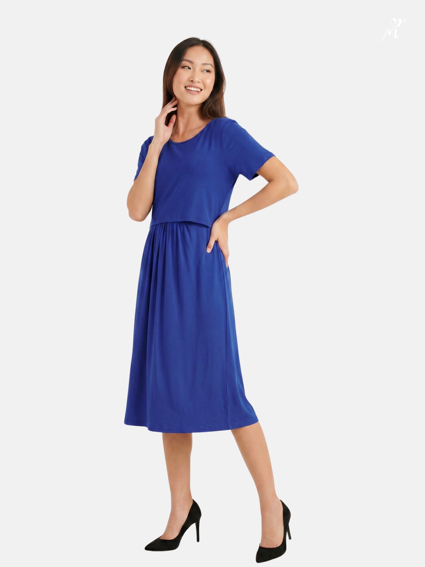 Short Sleeves Maternity & Nursing Dress