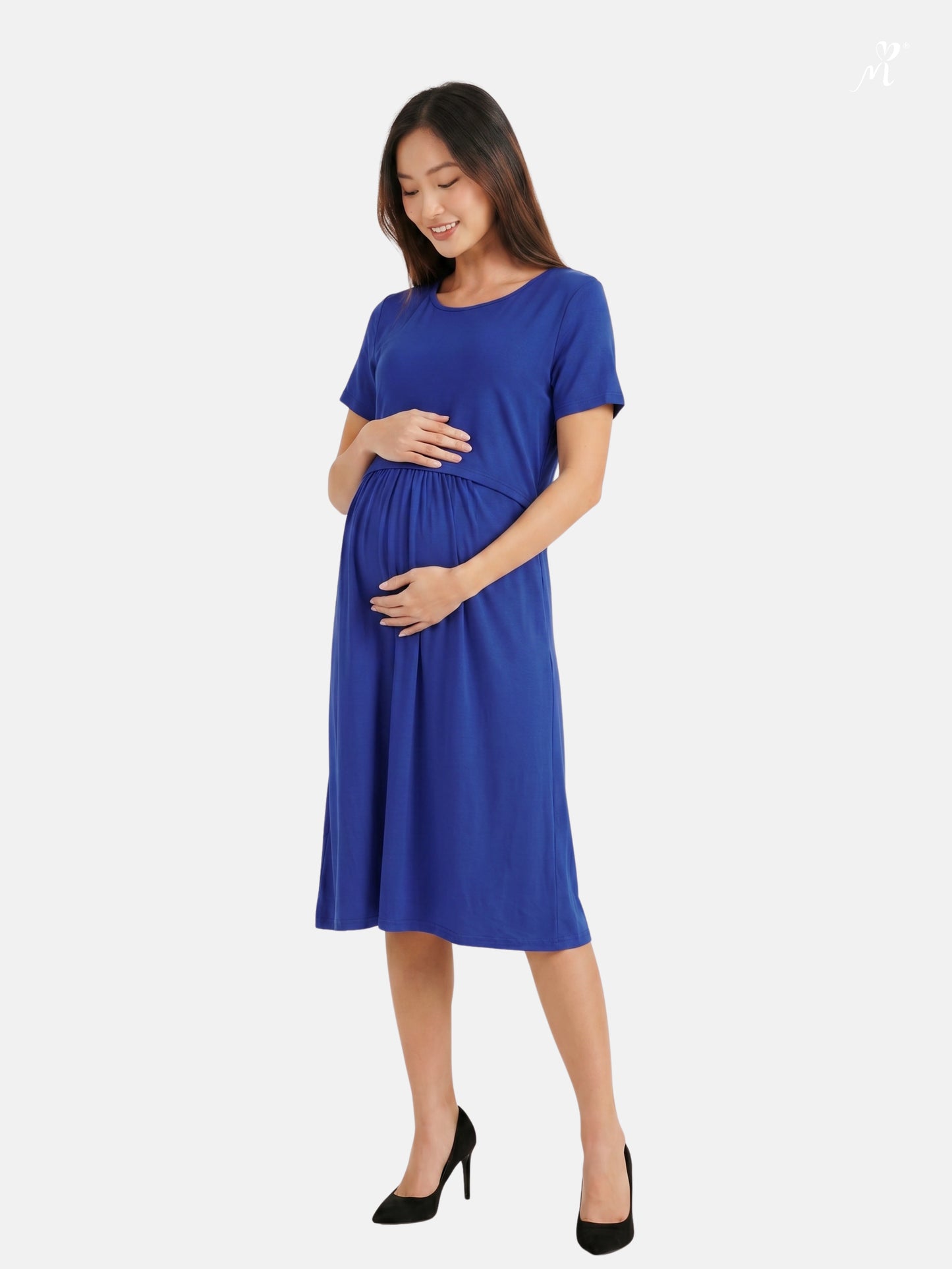 Short Sleeves Maternity & Nursing Dress