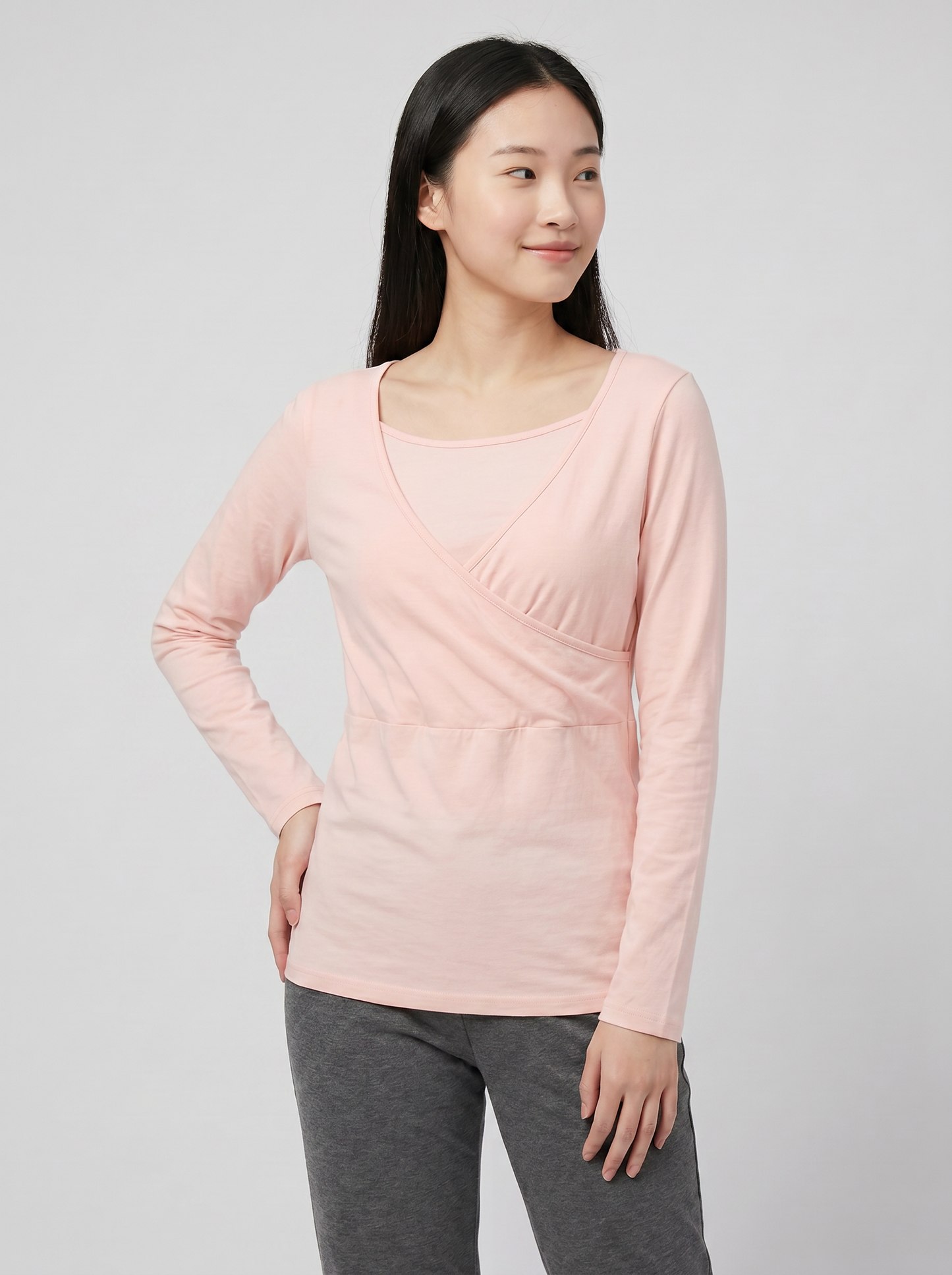 Maternity Nursing Top + Long Pants Set