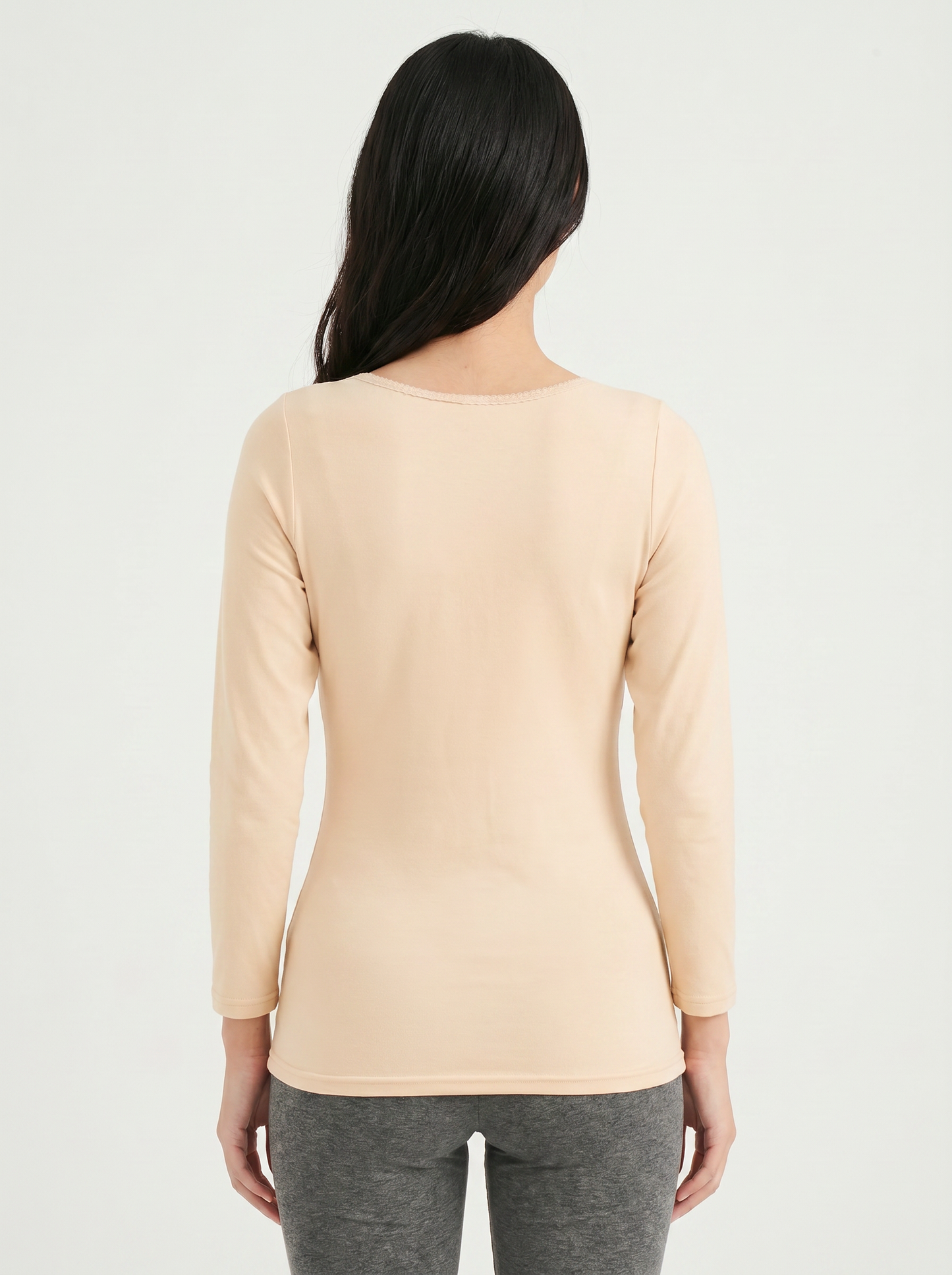 Long Sleeves Nursing Top - Beige