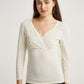 Yellow Polka Dots Long Sleeves V-neck Pull-Down Nursing Pajamas