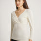 Yellow Polka Dots Long Sleeves V-neck Pull-Down Nursing Pajamas