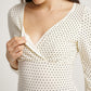 Yellow Polka Dots Long Sleeves V-neck Pull-Down Nursing Pajamas