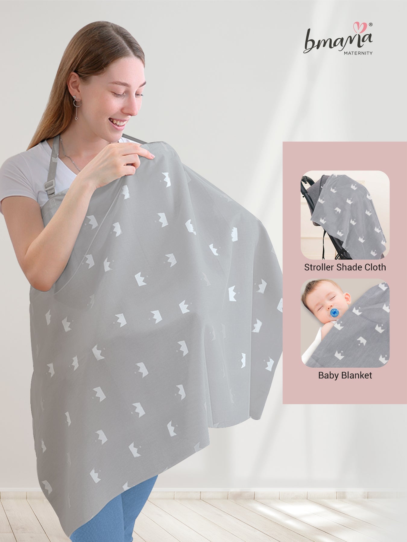 Bmama 100% Cotton Breastfeeding Nursing Cover without Net Apron Shawl Cloth Blanket