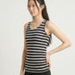 Side-Ruched Tank Top - Black