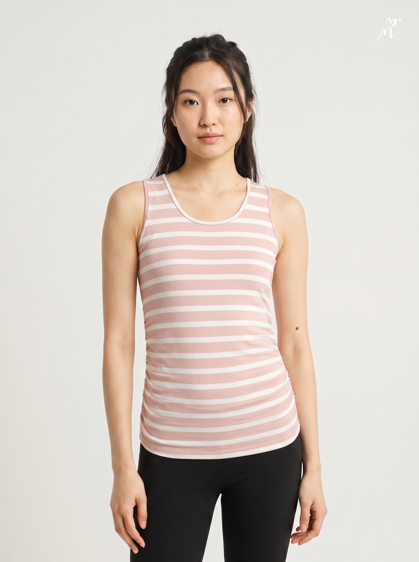 Side-Ruched Tank Top - Pink