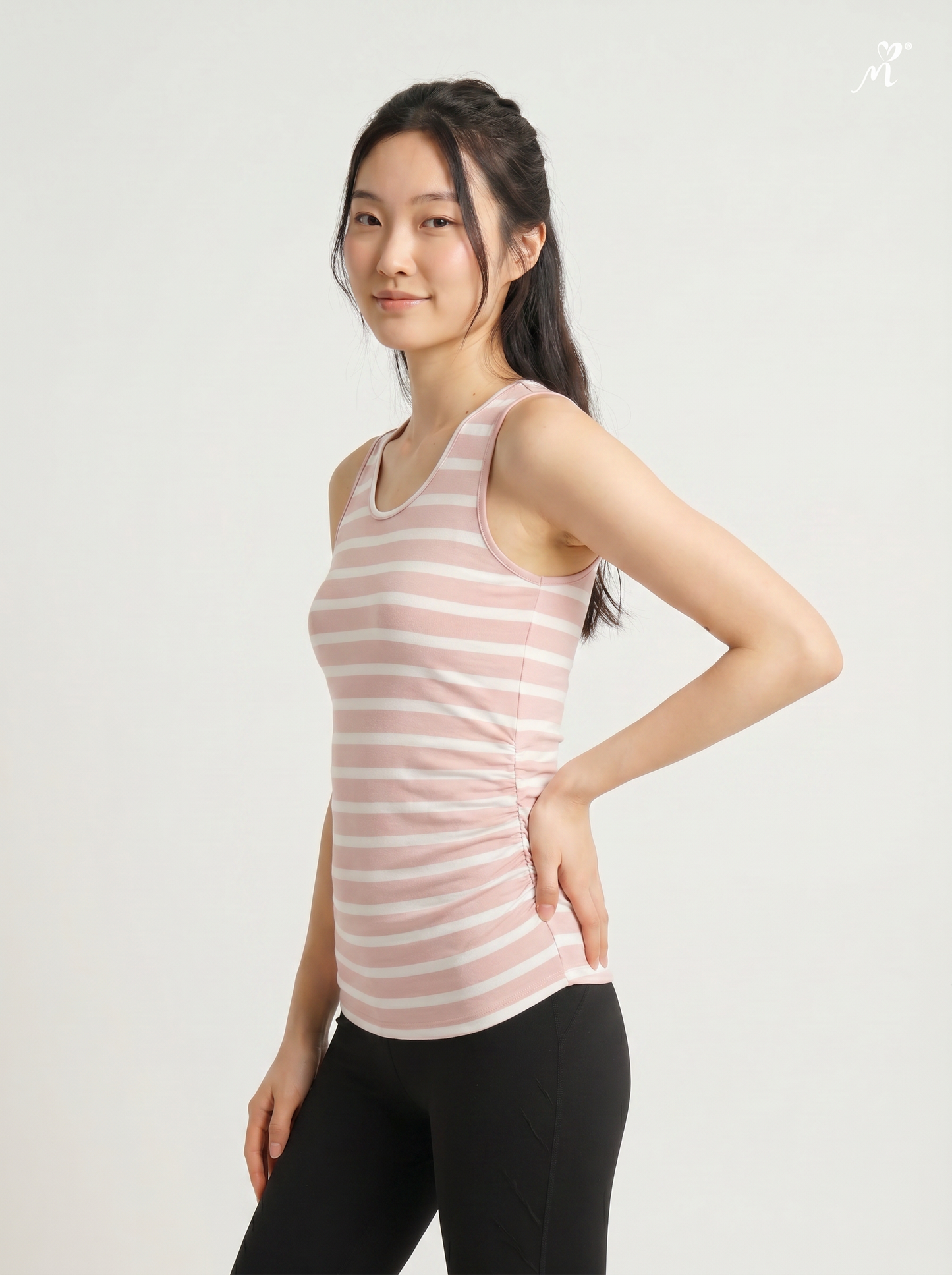 Side-Ruched Tank Top - Pink