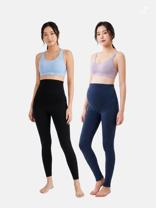 [Bundle of 2] Stretchable Maternity Legging + High Waist Maternity Legging