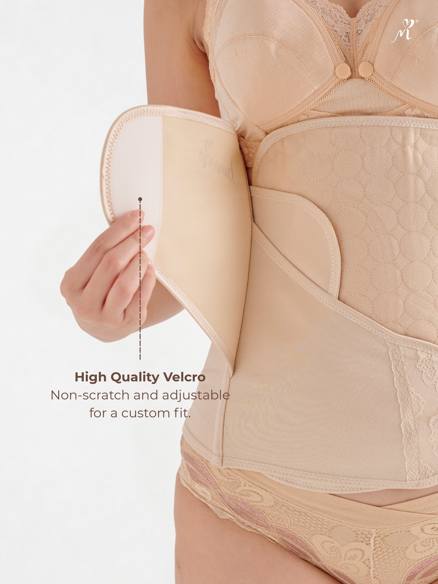 Bmama 2in1 Postpartum Belly & Pelvic Binder Satin Set (2pcs) – Beige