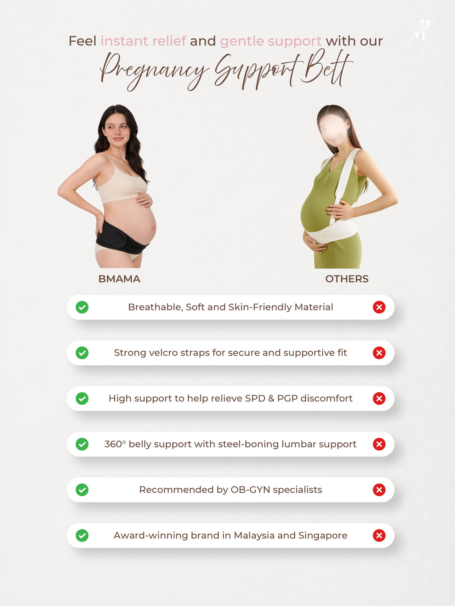 Bmama Pregnancy & Maternity Support Belt – Black
