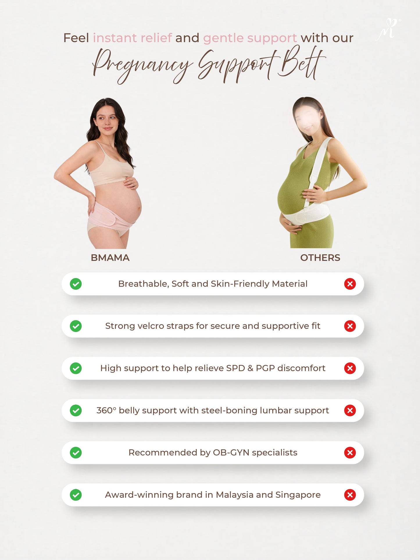Bmama Pregnancy & Maternity Support Belt – Pink