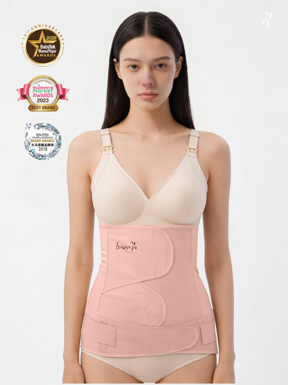 [LIMITED EDITION] Bmama 2in1 Postpartum Belly & Pelvic Binder Satin Set (2pcs) – Pink