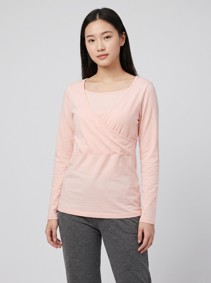 Maternity Nursing Top + Long Pants Set