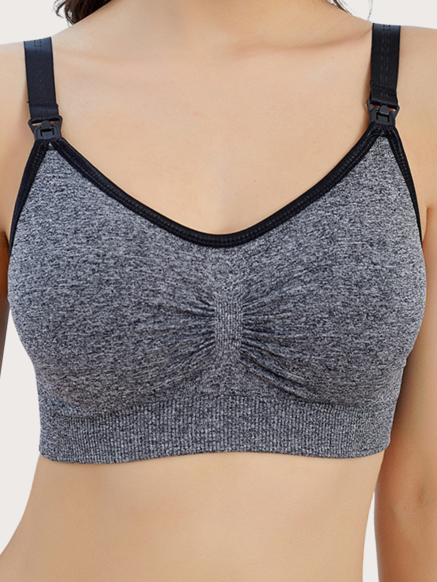 Nursing sport bra with moisture-wicking and quick-drying features