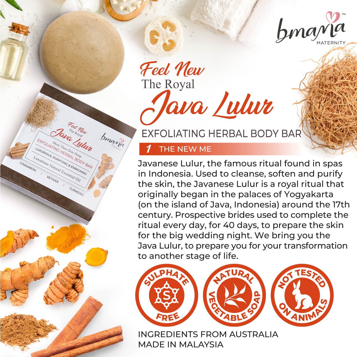 Royal Java Lulur Exfoliating Herbal Body Bar