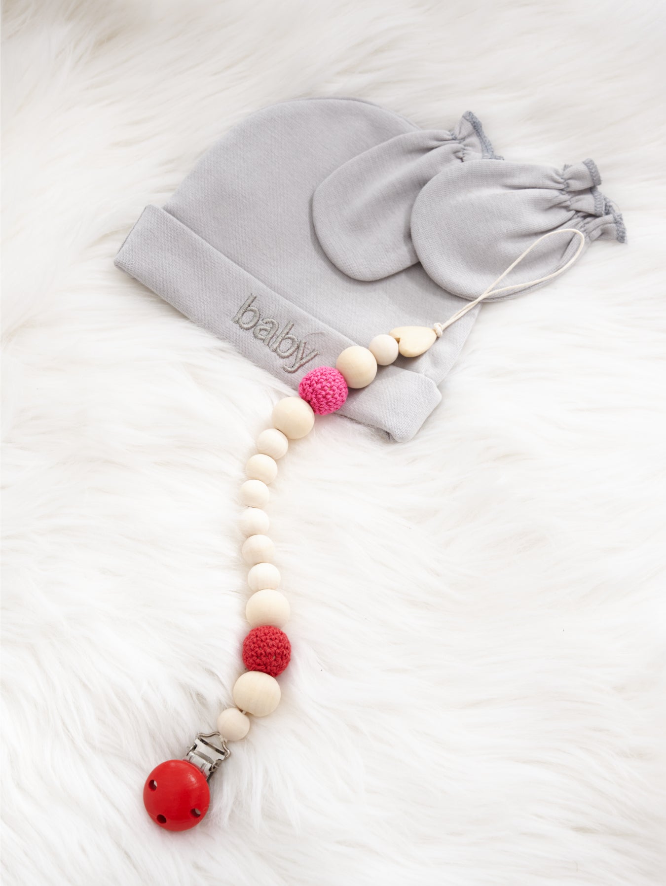 Lolli beach wood pacifier clips
