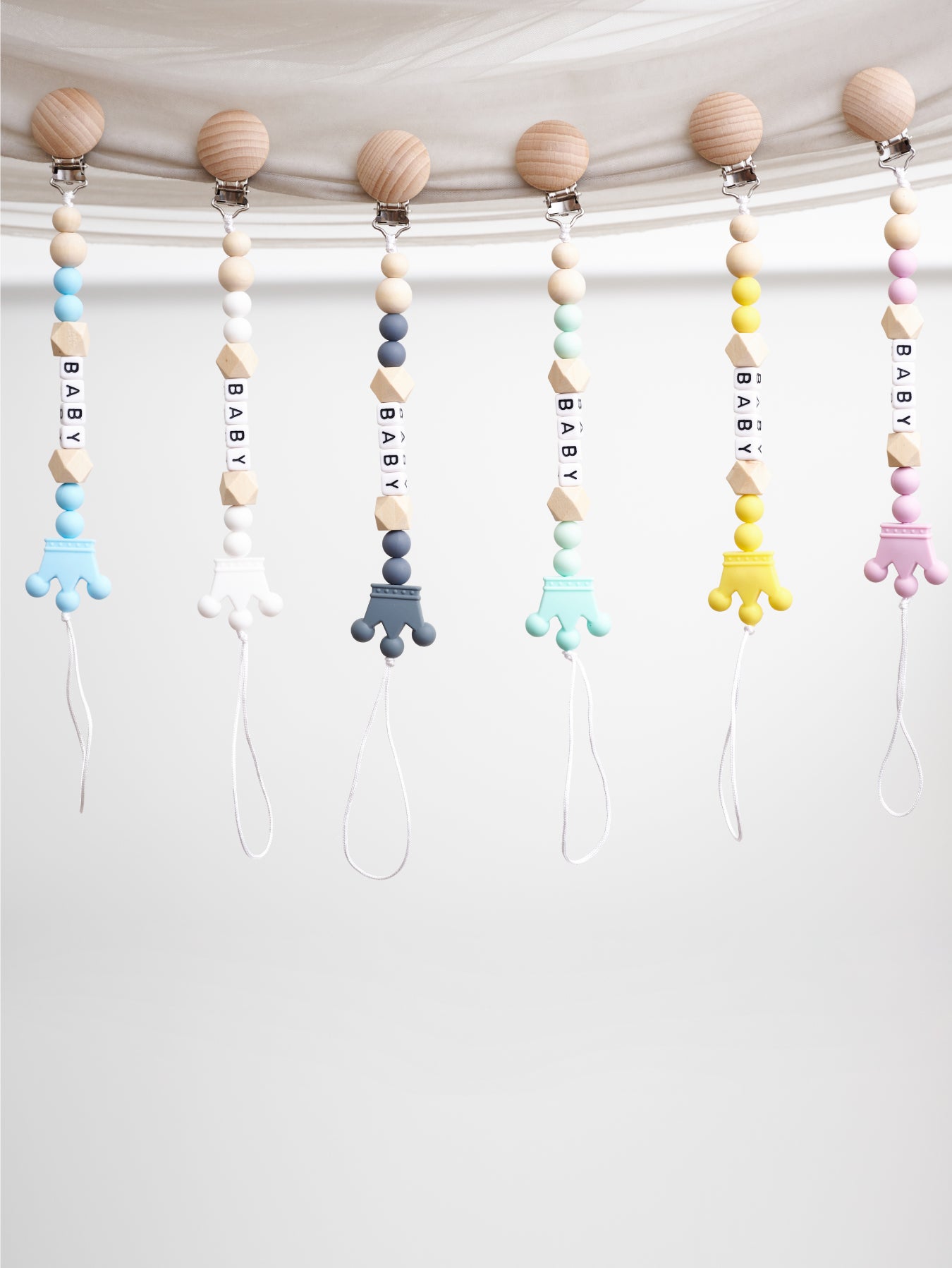 Silicone pacifier clips