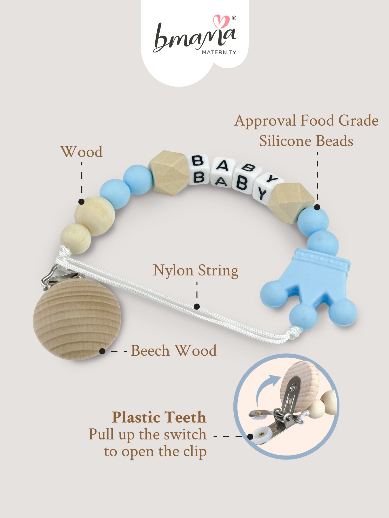 Easy-to-use pacifier clips