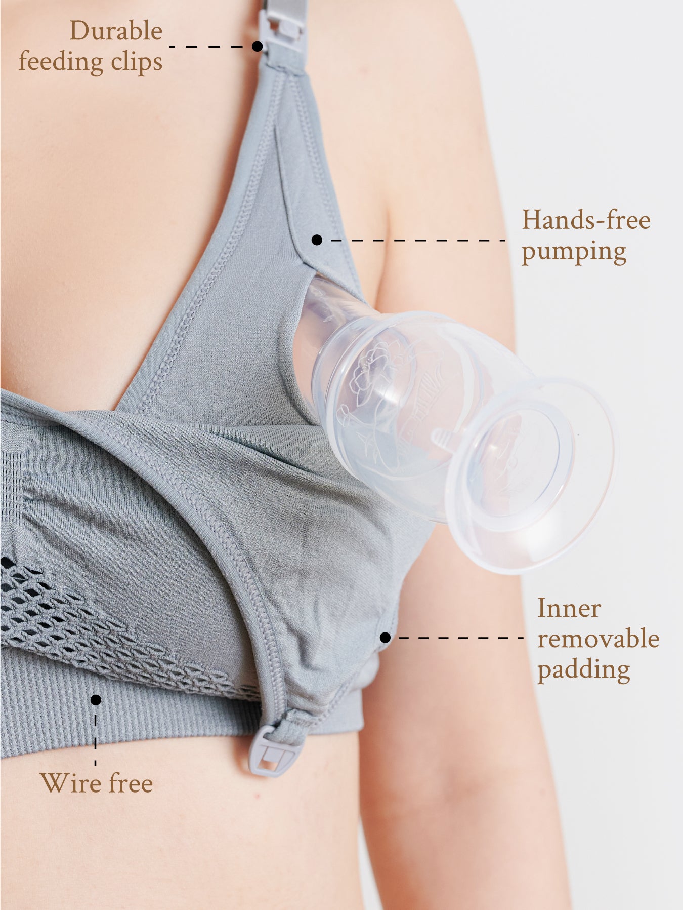 Dual-function sports bra for pumping and nursing