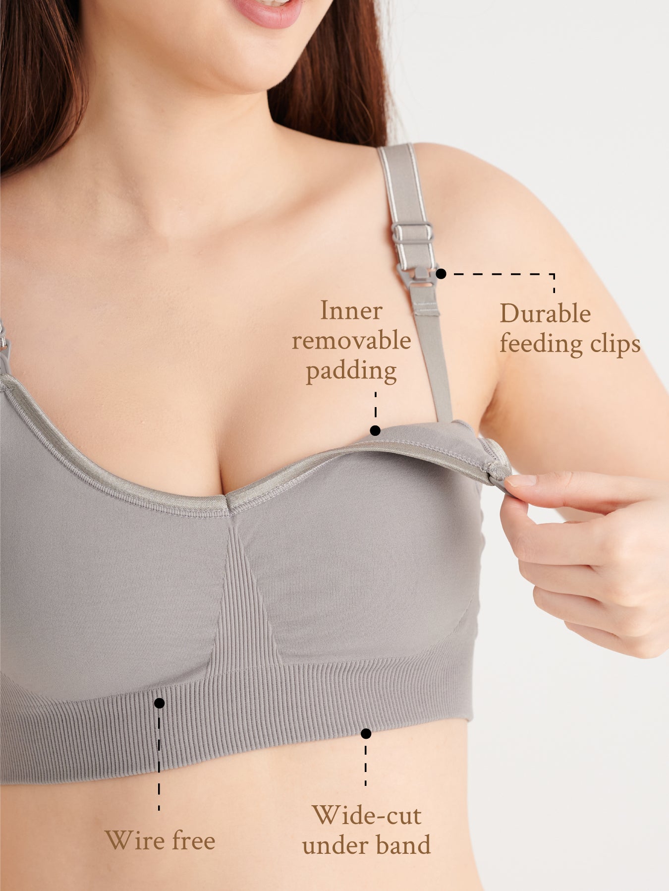 Comfortable nursing bra with support for new moms