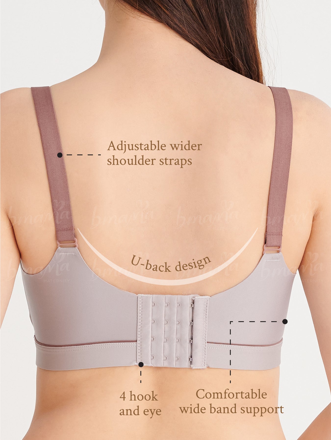 Nursing bra with adjustable straps
