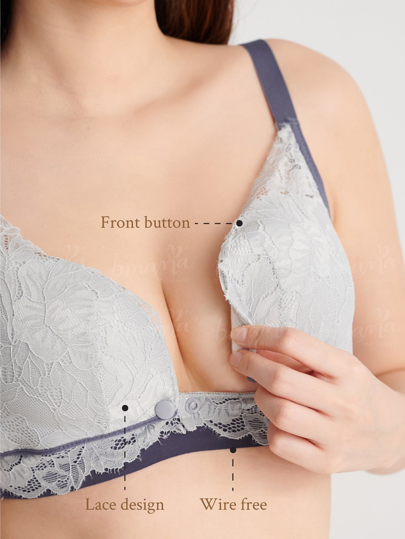 Nursing bra with easy access clips