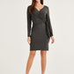 Maternity V-Neck Long Sleeves Midi Dress by Bmama