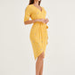 Leilani V-Neck Yellow Flora Nursing Dress by Bmama