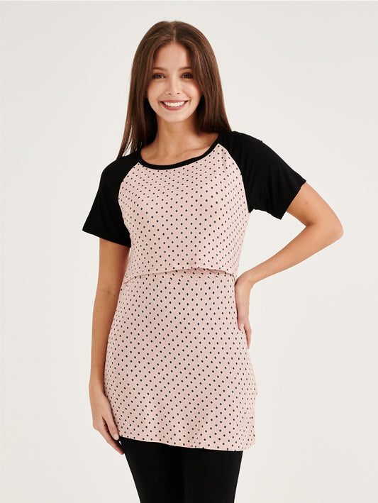 Short-Sleeved Lift Up Nursing Top