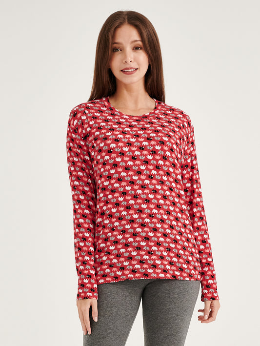 Round neckline with long sleeves sleepwear