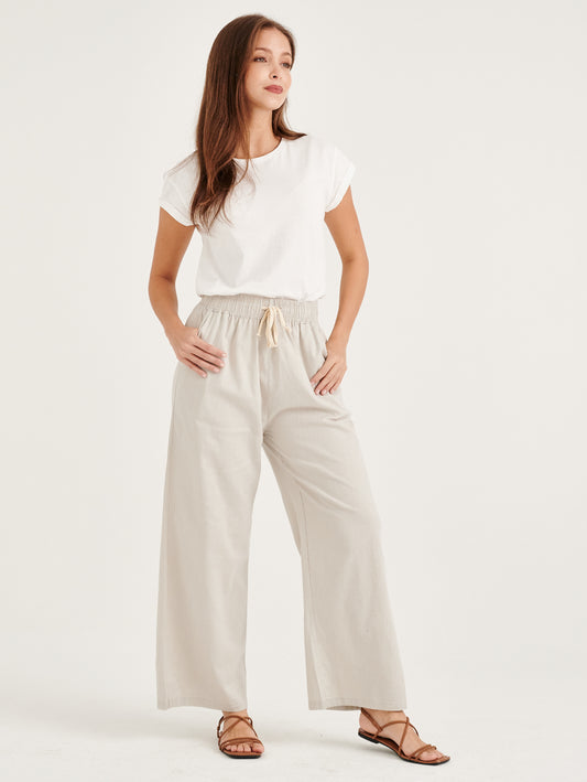 Light Grey Cotton Linen Pants