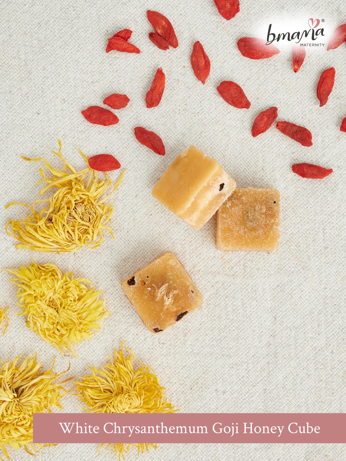 White Chrysanthemum Goji Cube Honey Cube