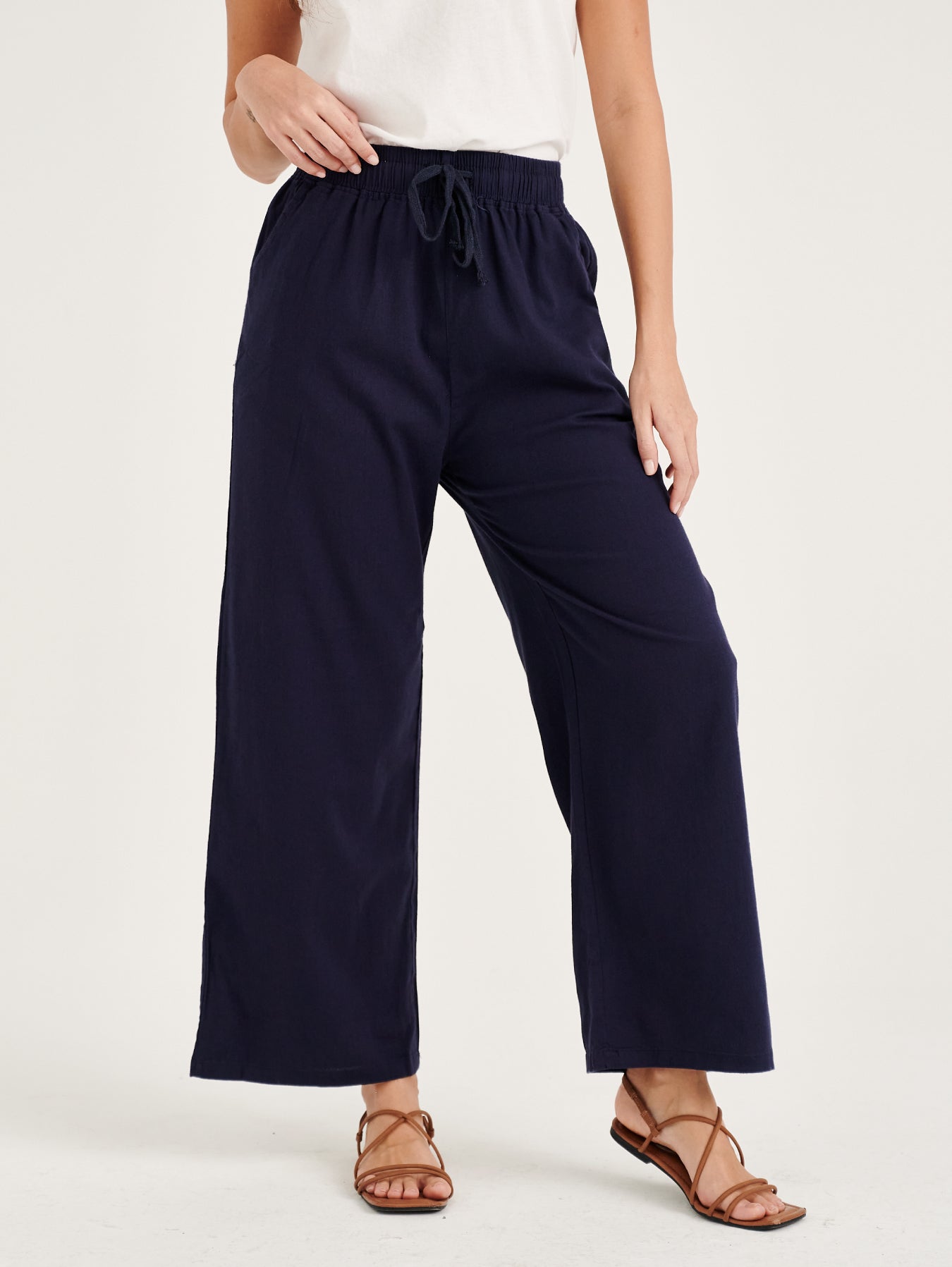Versatile navy blue pants for any occasion
