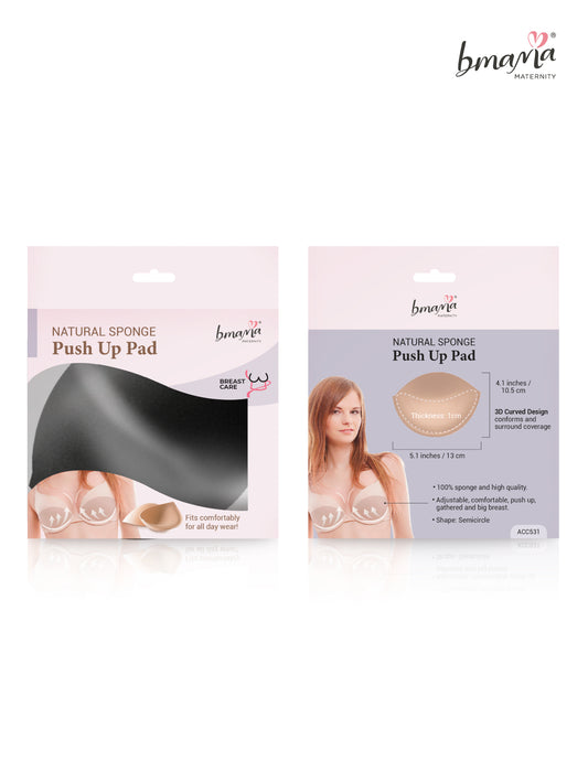 Bmama natural 3D sponge bra pads push up inserts in black color showing contoured design