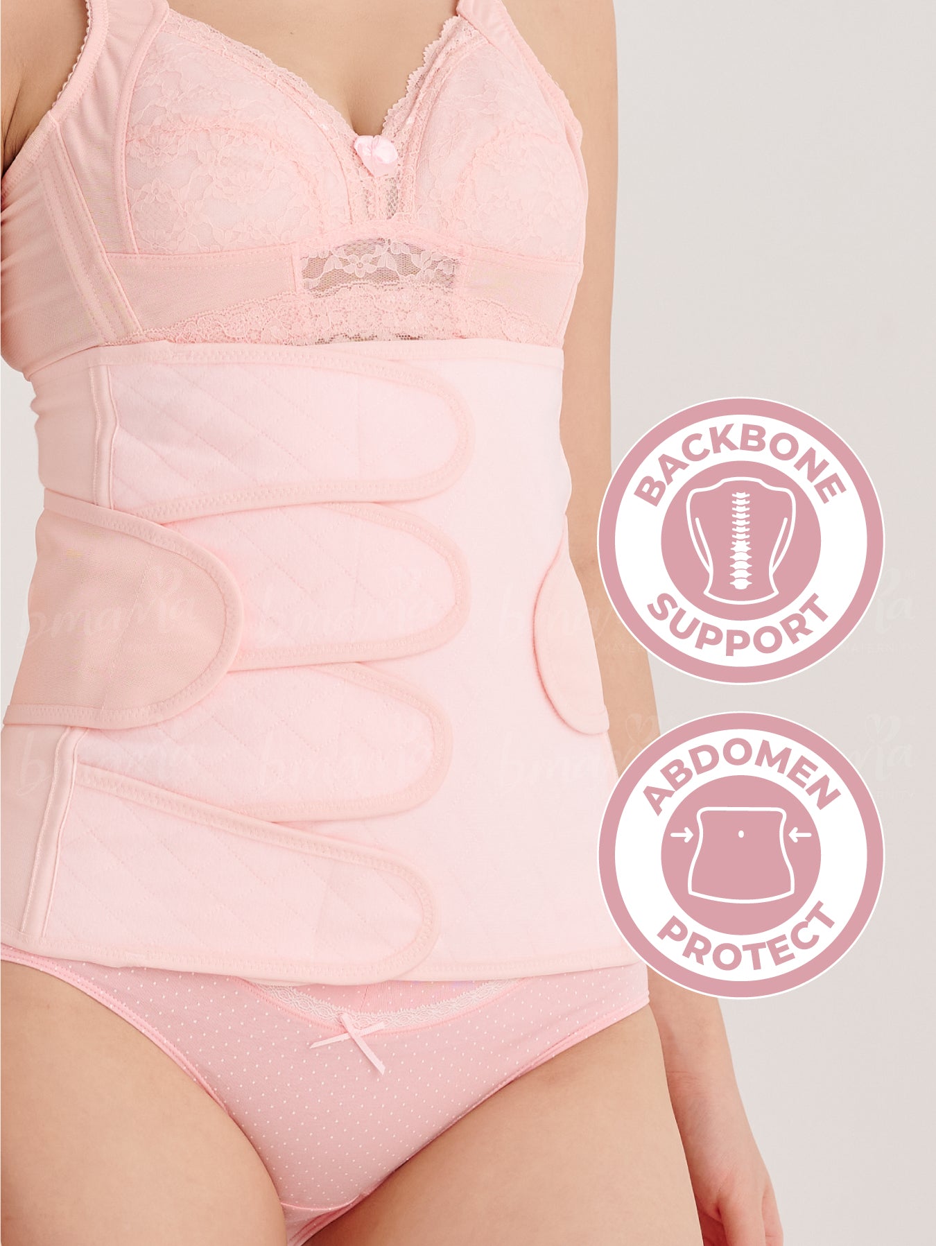 BMAMA 2 Strap Belly Binder Set for Postpartum & Maternity Support