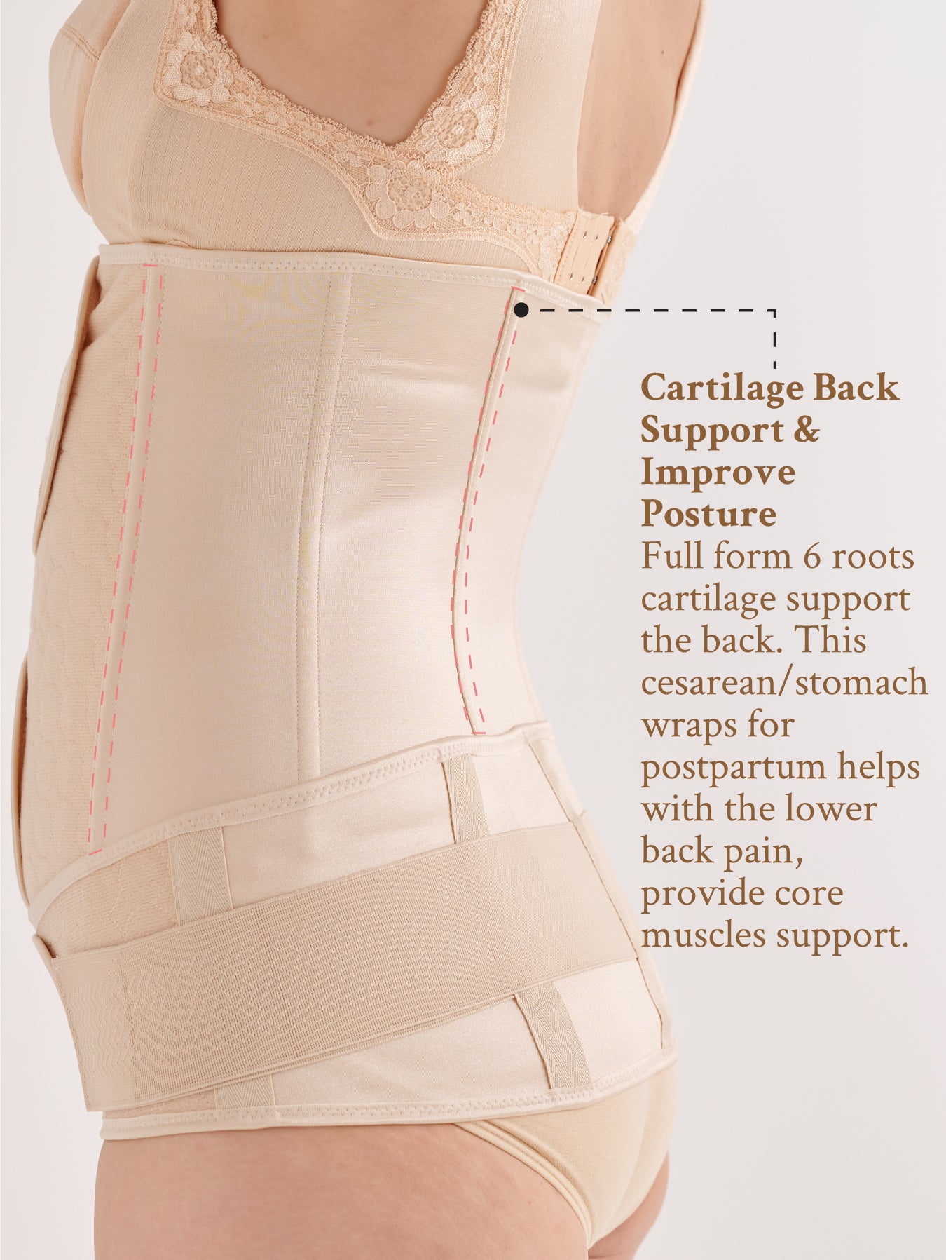 Satin belly and pelvic binder for comfort