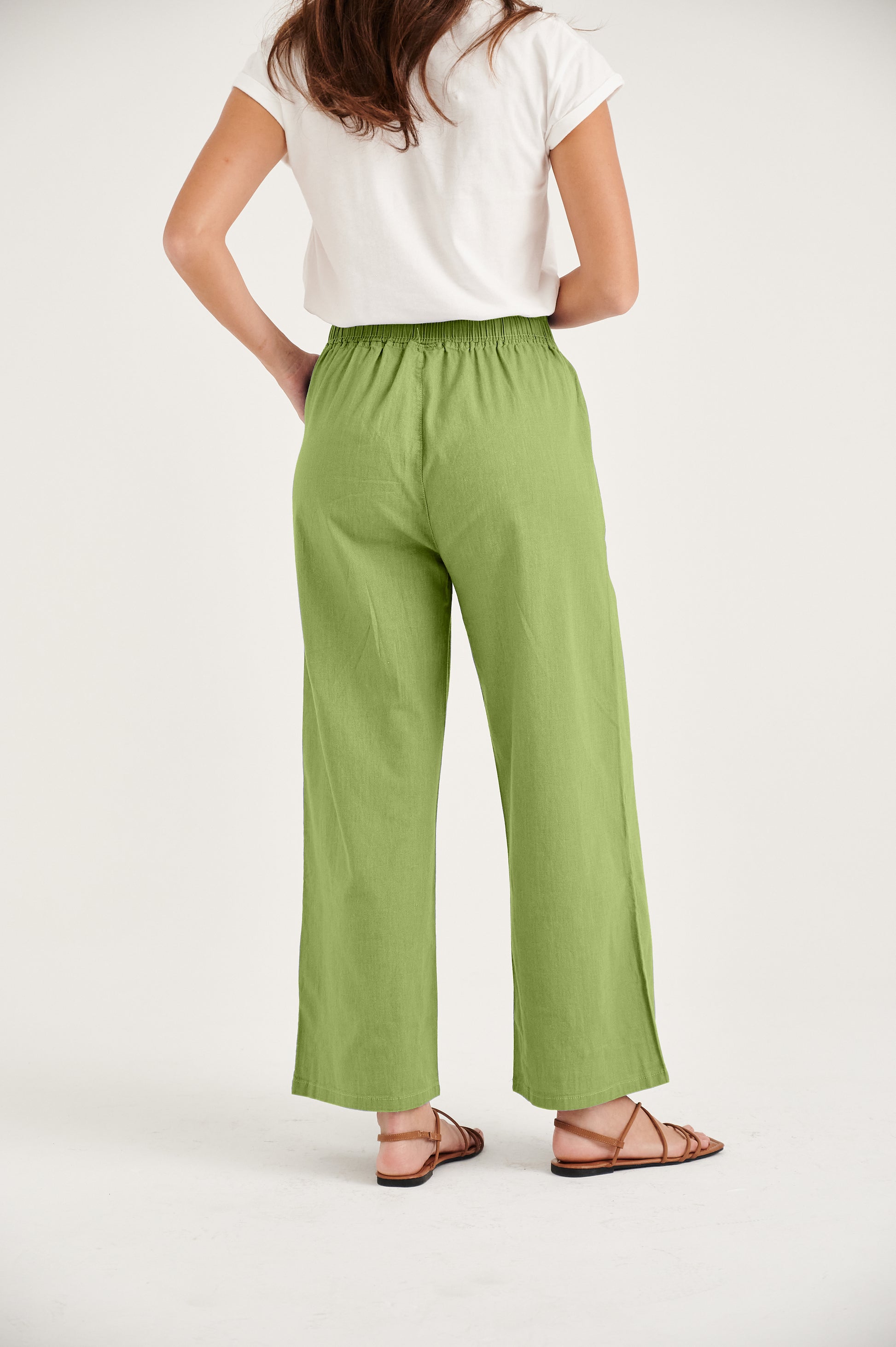 Green Cotton Pants for Women